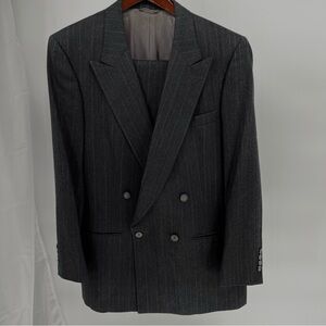 Christian Dior Men’s Double Breasted 2-Piece Suit Size 41R 36x31 Pinstripe Wool